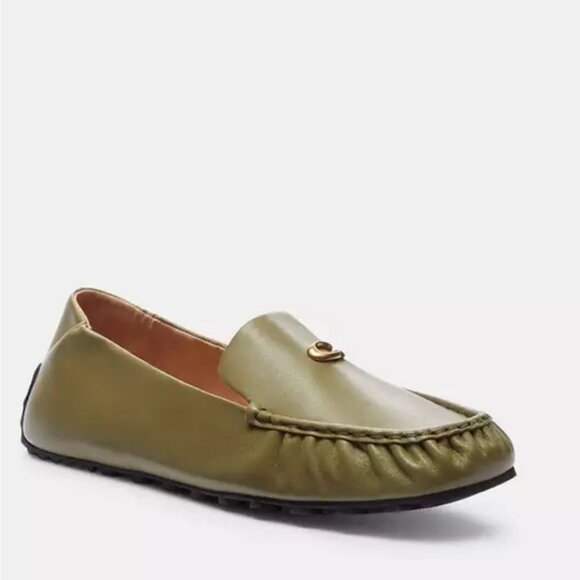 Coach Ronnie Loafer C Logo Leather Driving Shoes Slip On Minimalist Comfort Flat - Picture 15 of 16